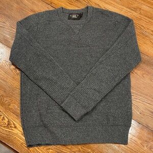 Cashmere Ralph Lauren Double RL Men's waffle knit Crewneck Sweater